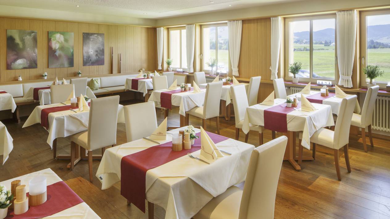 Beim Lunch im Breggers Schwanen mit herrlichem Ausblick